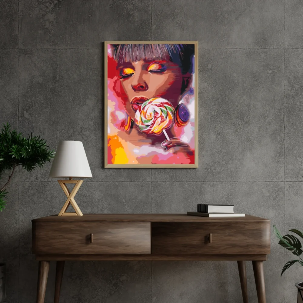 Pintar por números Mujer con una piruleta – foto 4