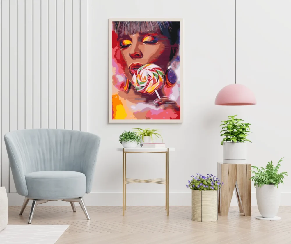 Pintar por números Mujer con una piruleta – foto 5