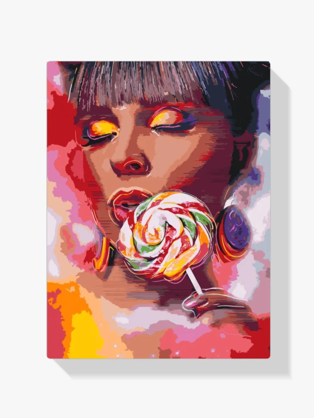 Pintar por números Mujer con una piruleta