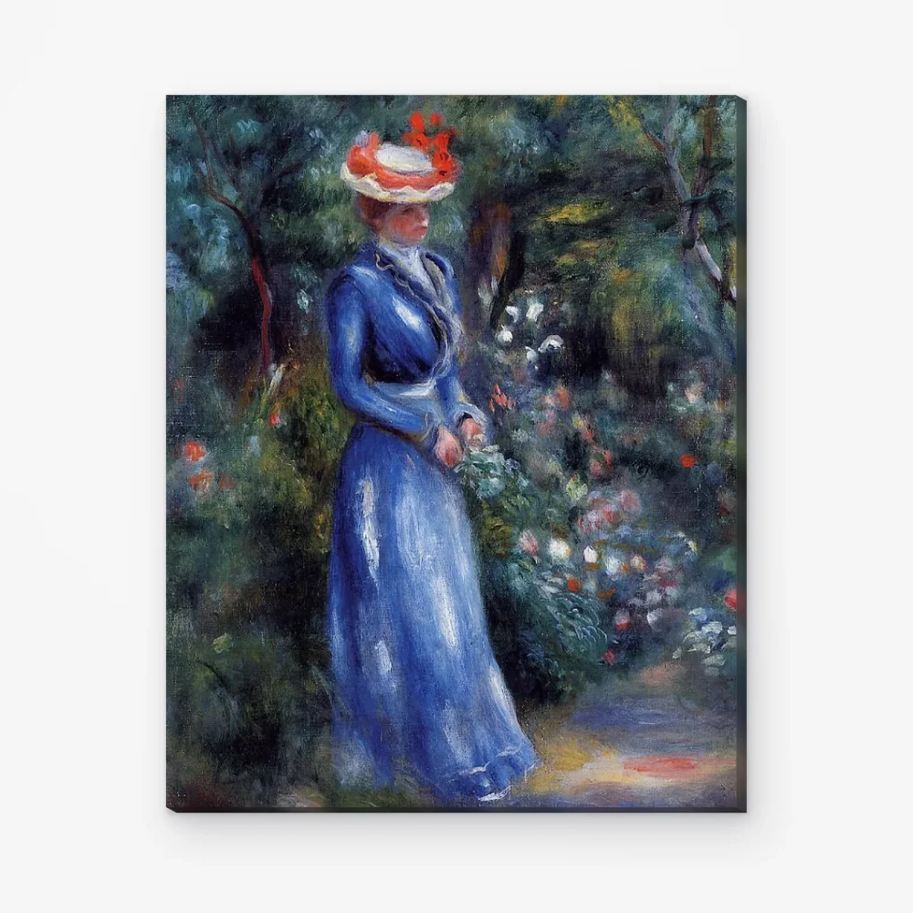 Pintar por Números - Mujer de azul en el jardín de Saint-Cloud