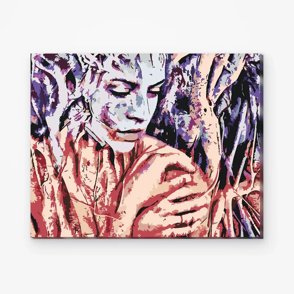 Pintar por Números - Mujer entre las raíces de los árboles