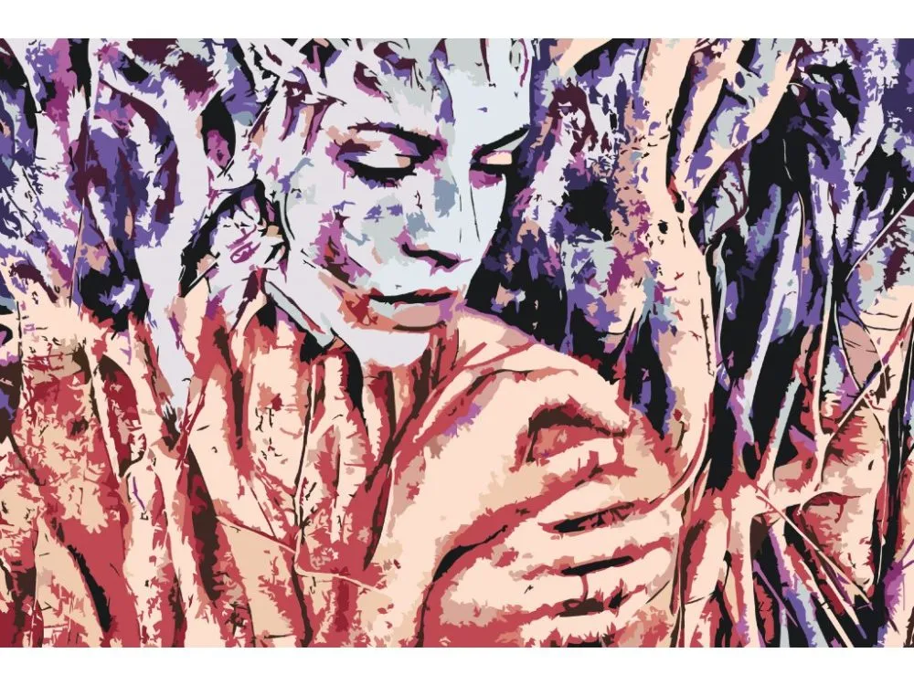Pintar por números Mujer entre las raíces de los árboles – foto 2