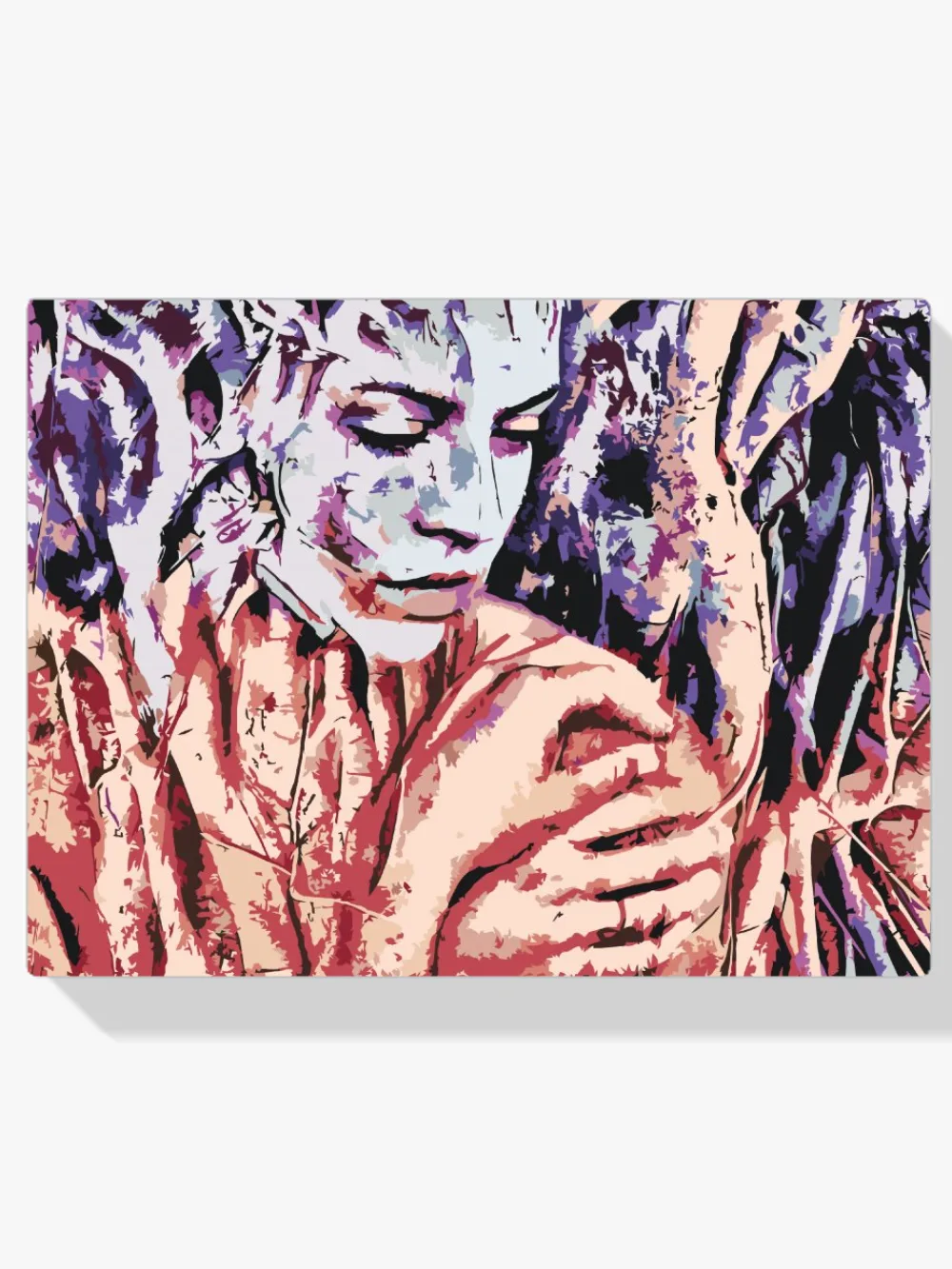 Pintar por números Mujer entre las raíces de los árboles
