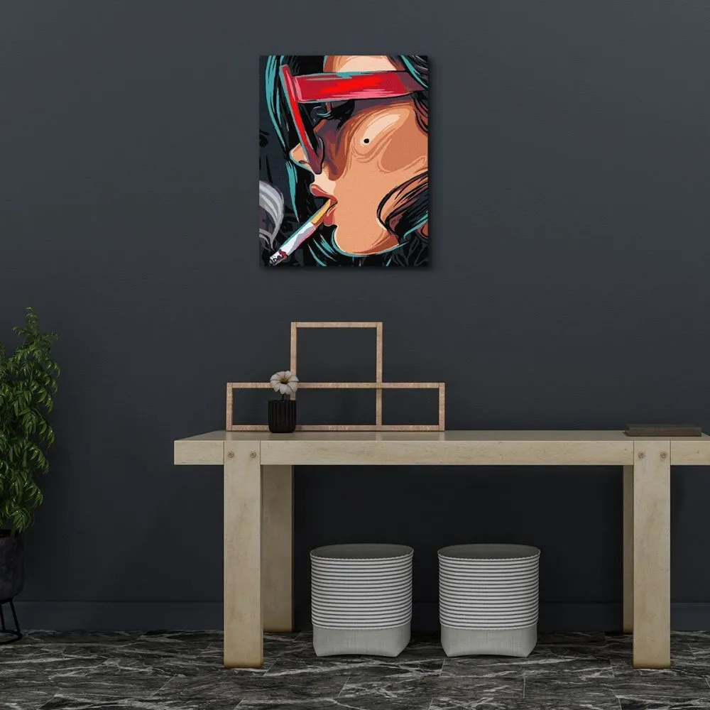 Pintar por números Mujer fumando pop art – foto 3