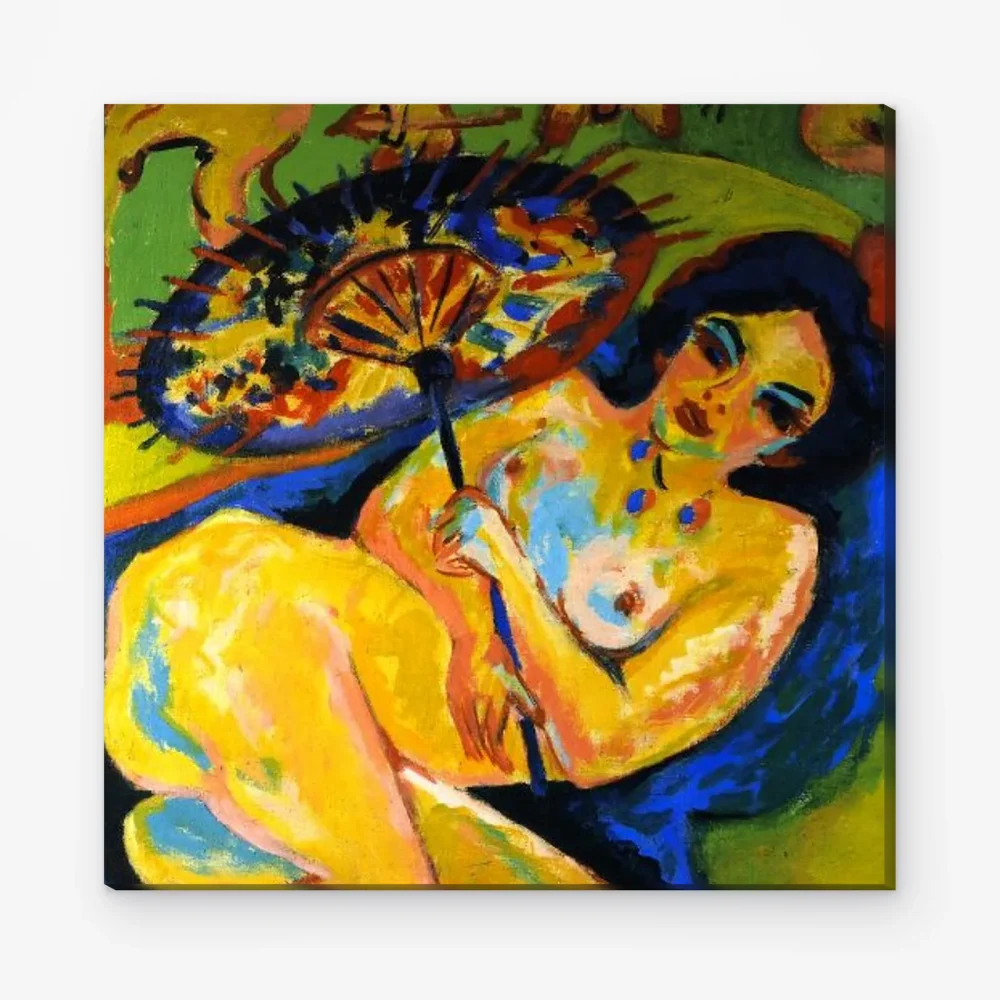 Pintar por Números - Mujer joven bajo un paraguas japonés