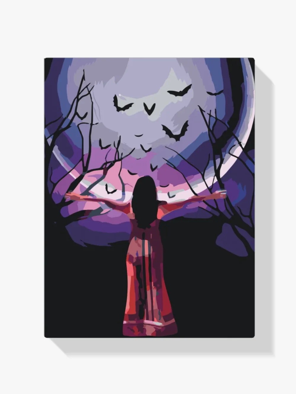 Pintar por números Mujer misteriosa bajo la luna llena