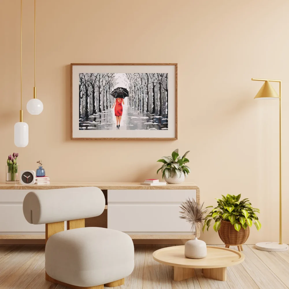 Pintar por números Mujer paseando por el parque – foto 4