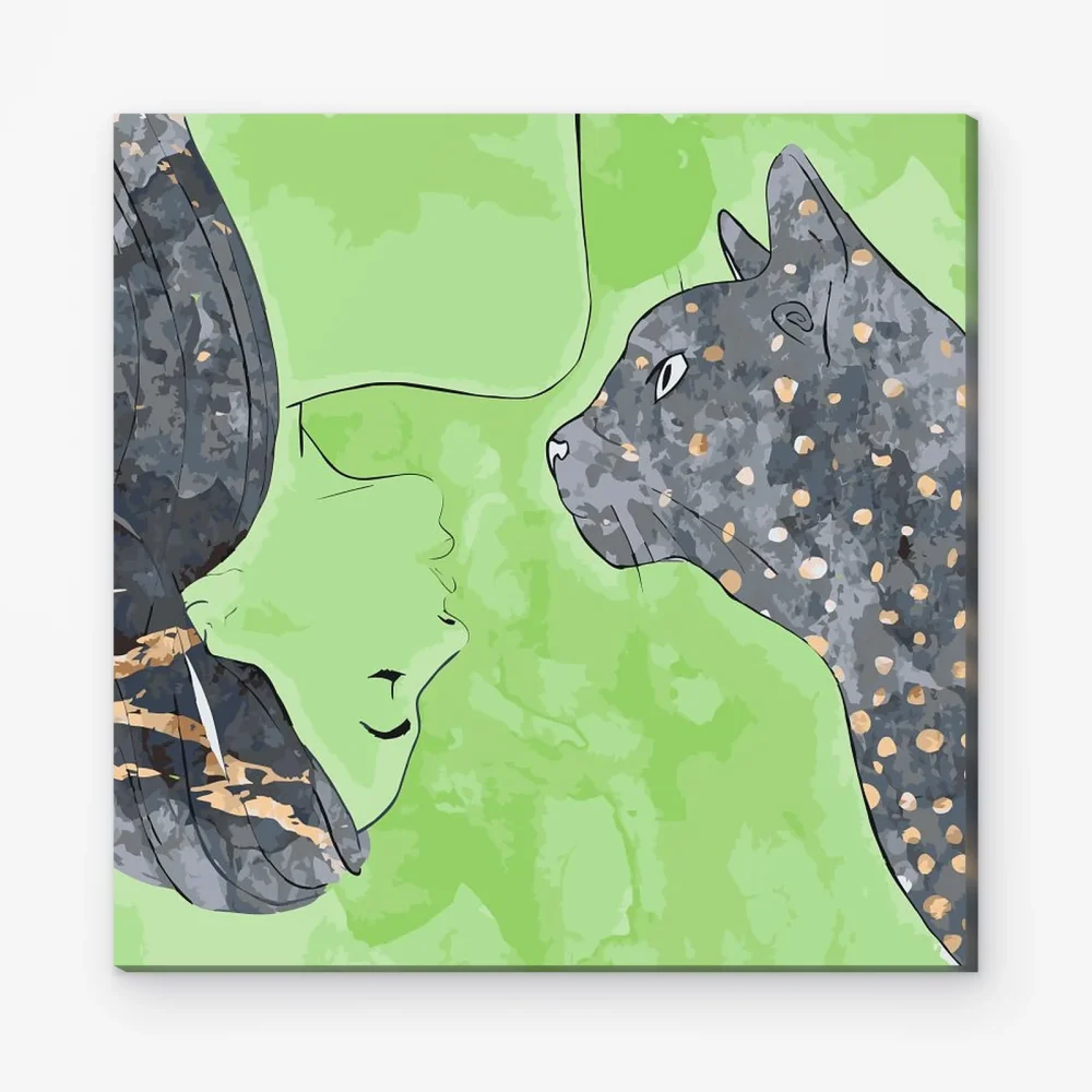 Pintar por Números - Mujer y gato