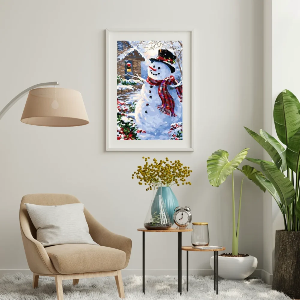 Pintar por números Muñeco de nieve alegre – foto 3
