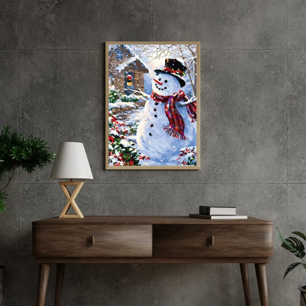 Pintar por números Muñeco de nieve alegre – foto 4