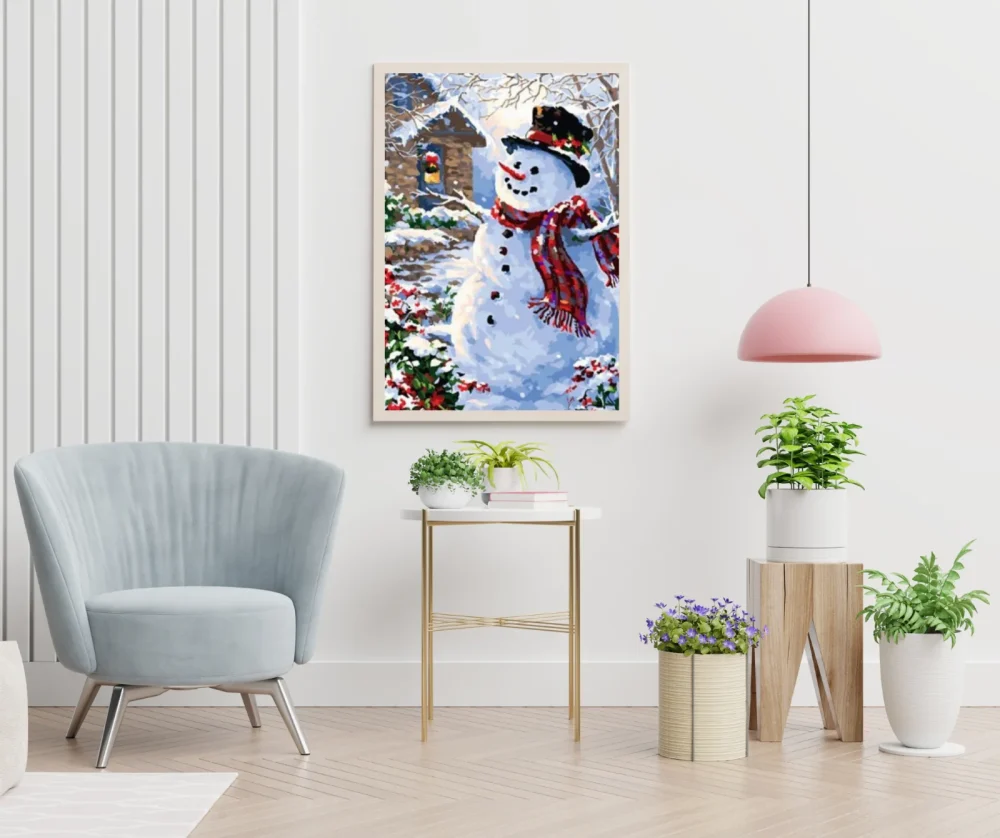Pintar por números Muñeco de nieve alegre – foto 5