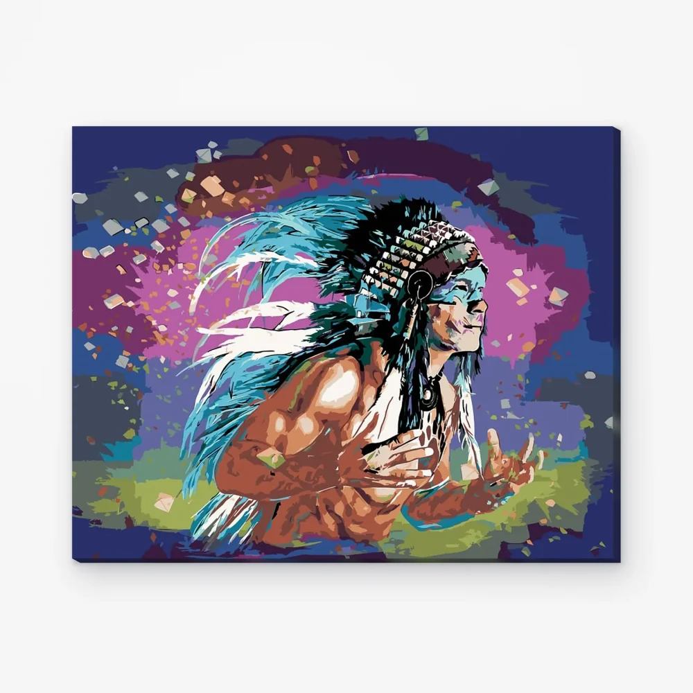 Pintar por Números - Nativo americano de colores