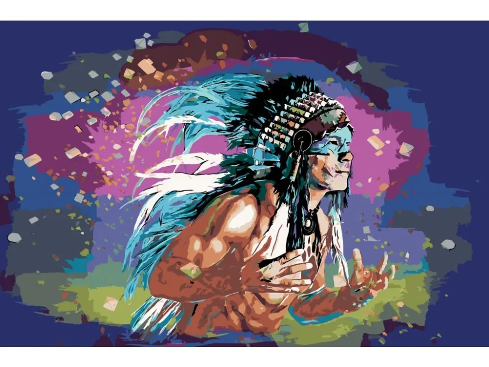 Pintar por números Nativo americano de colores – foto 2