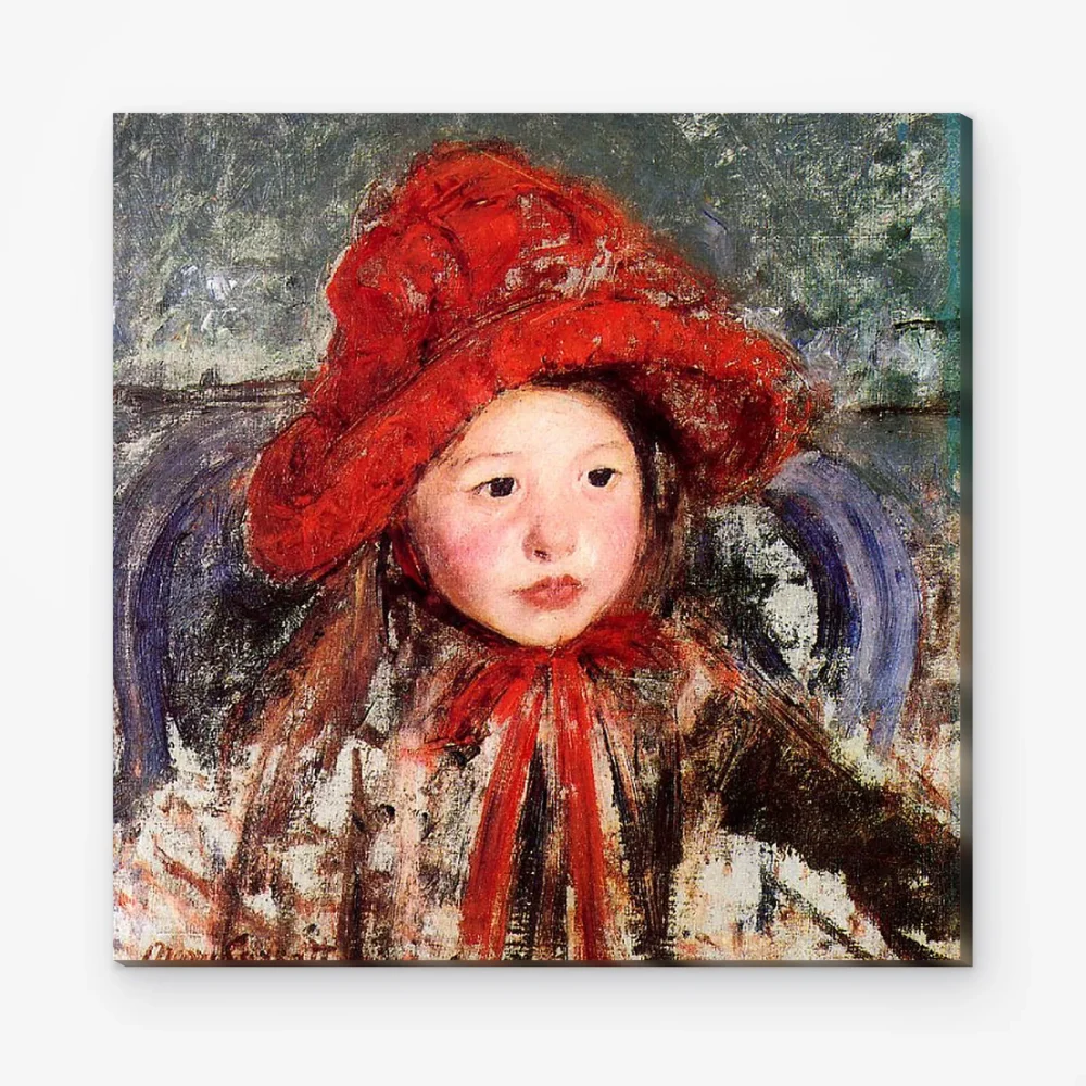 Pintar por Números - Niña con gran sombrero rojo