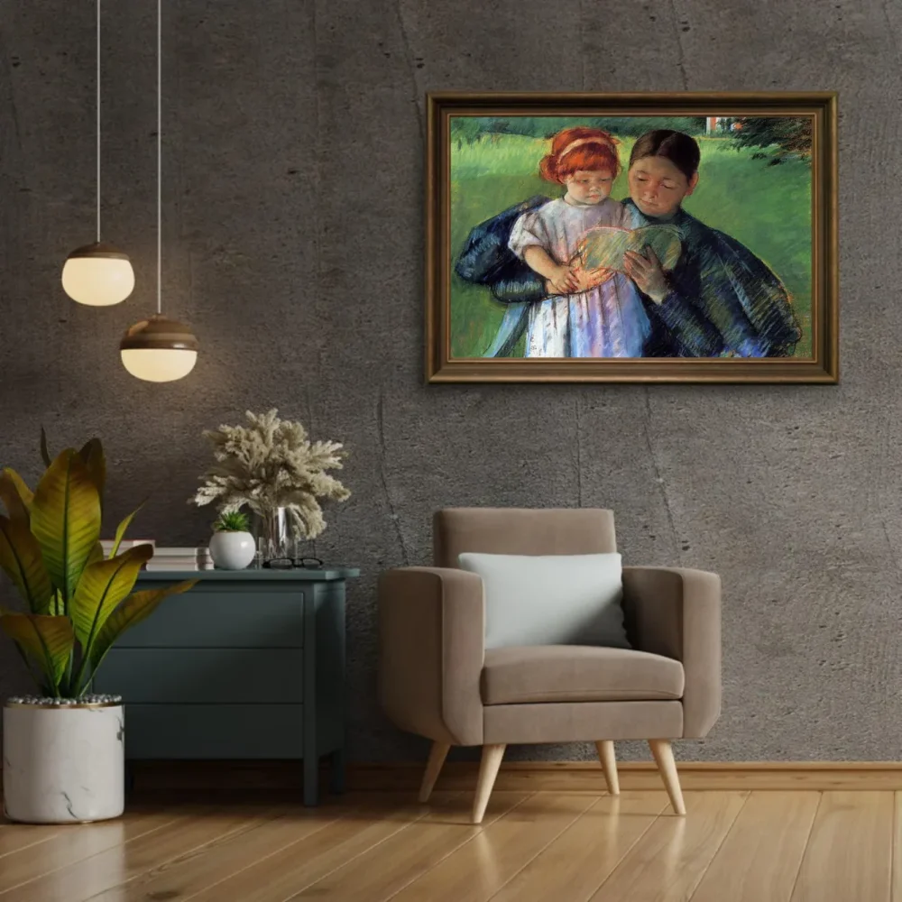 Pintar por números Niñera leyendo a una niña pequeña – foto 2