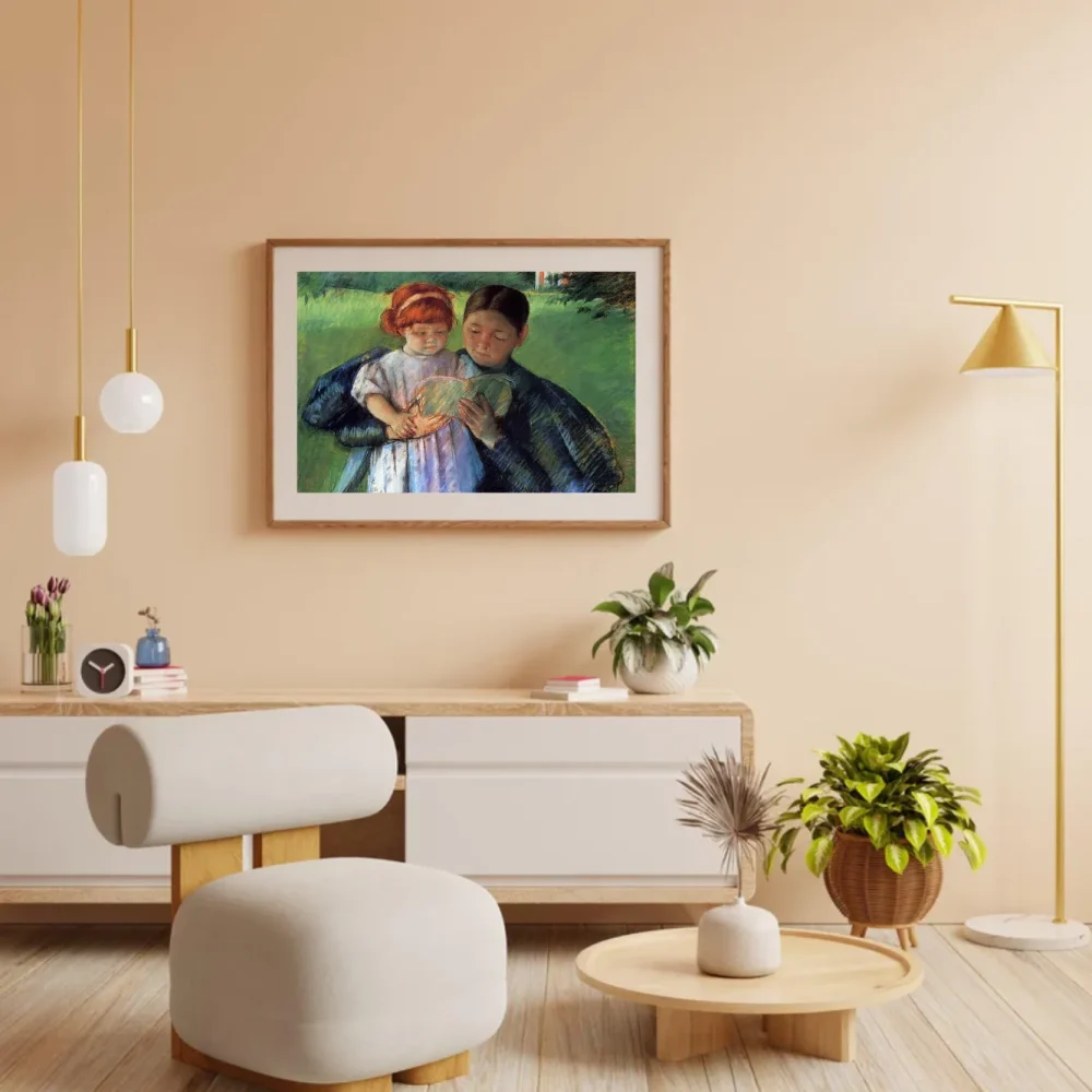 Pintar por números Niñera leyendo a una niña pequeña – foto 3