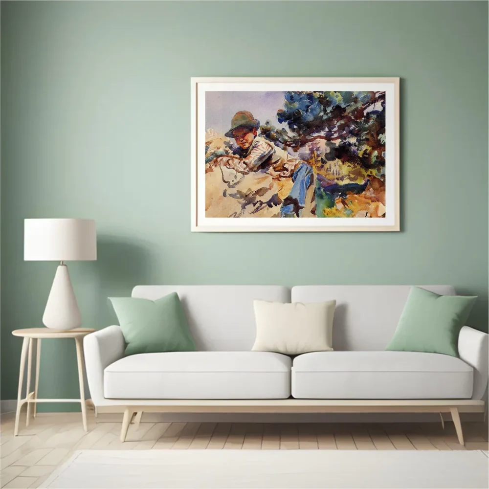 Pintar por números Niño sobre una roca – foto 4