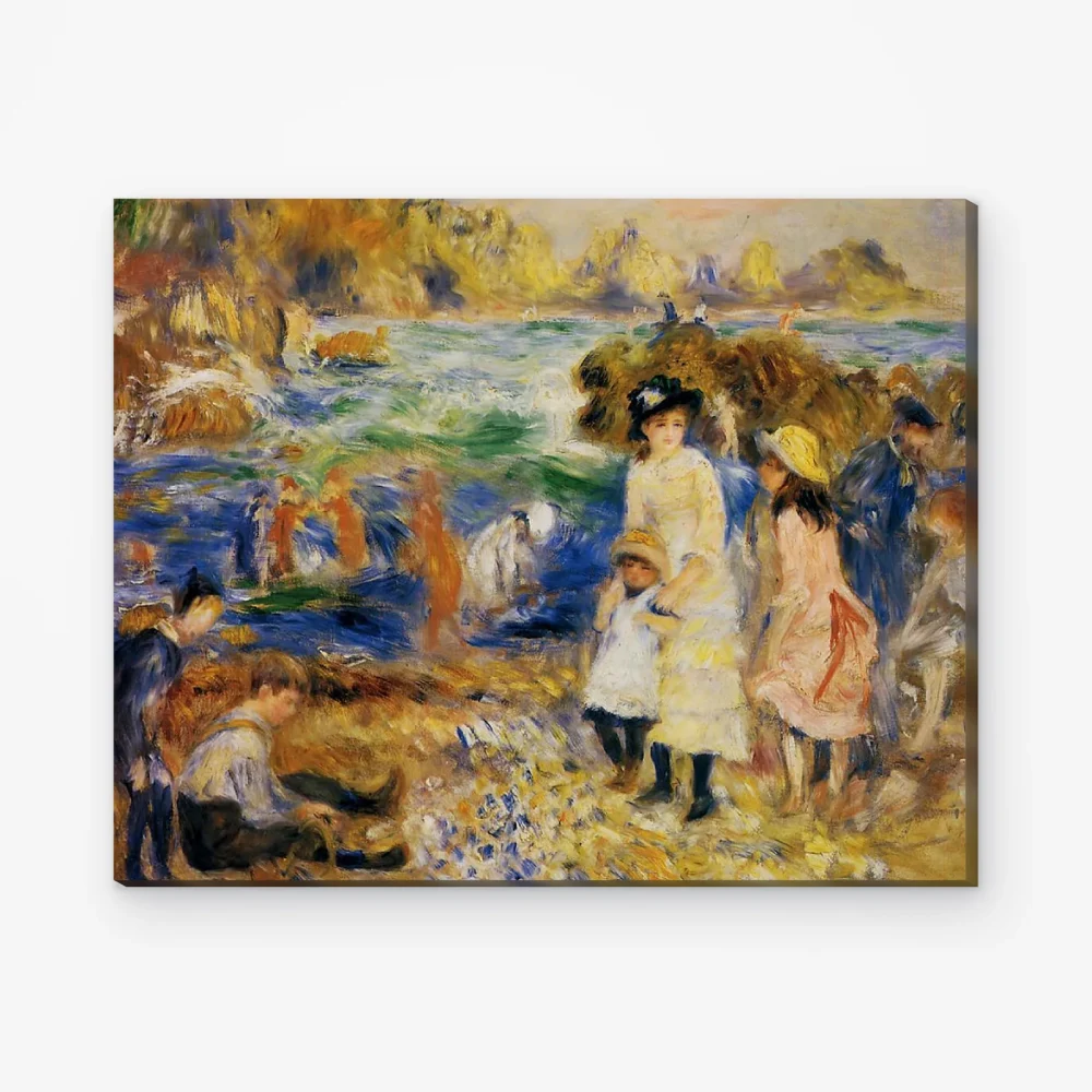 Pintar por Números - Niños a la orilla del mar en Guernsey