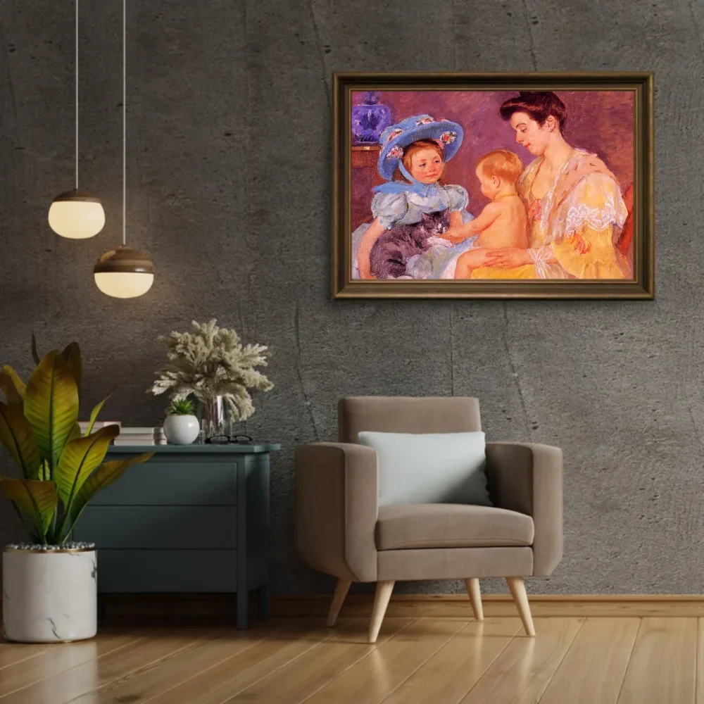 Pintar por números Niños jugando con un gato – foto 2