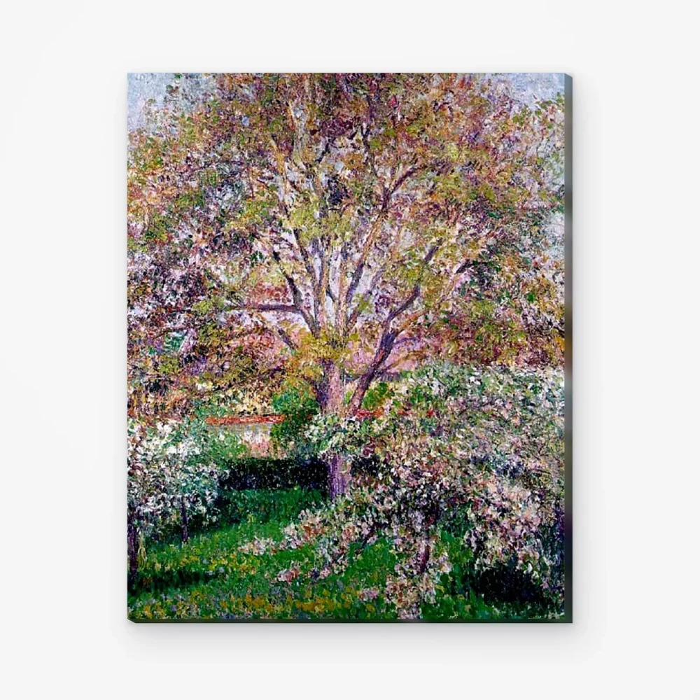 Pintar por Números - Nogal y manzanos en flor en Éragny