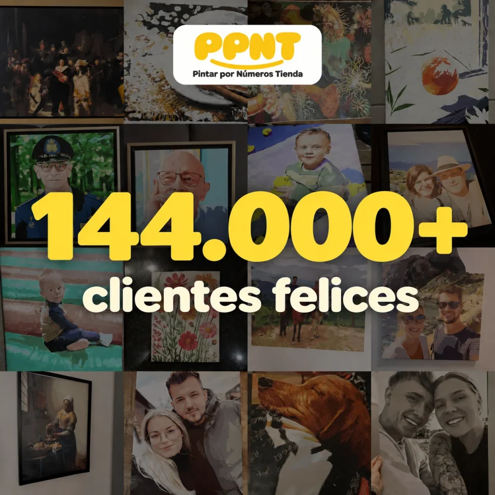 Fotos de clientes con su cuadro de pintar por números