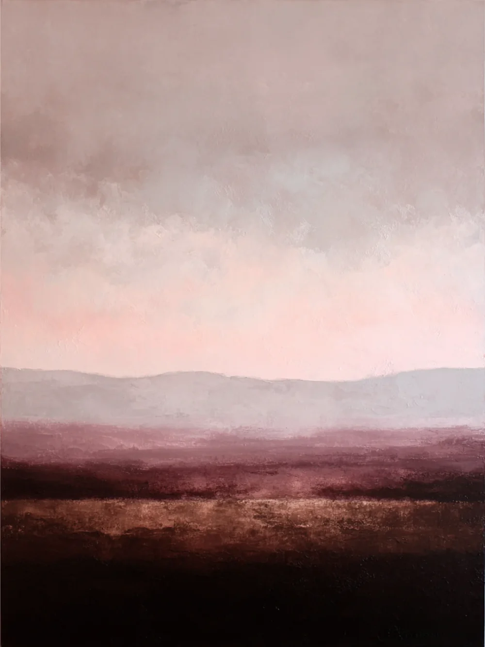 Pintar por números Paisaje abstracto minimalista en morado, topo y burdeos – foto 2