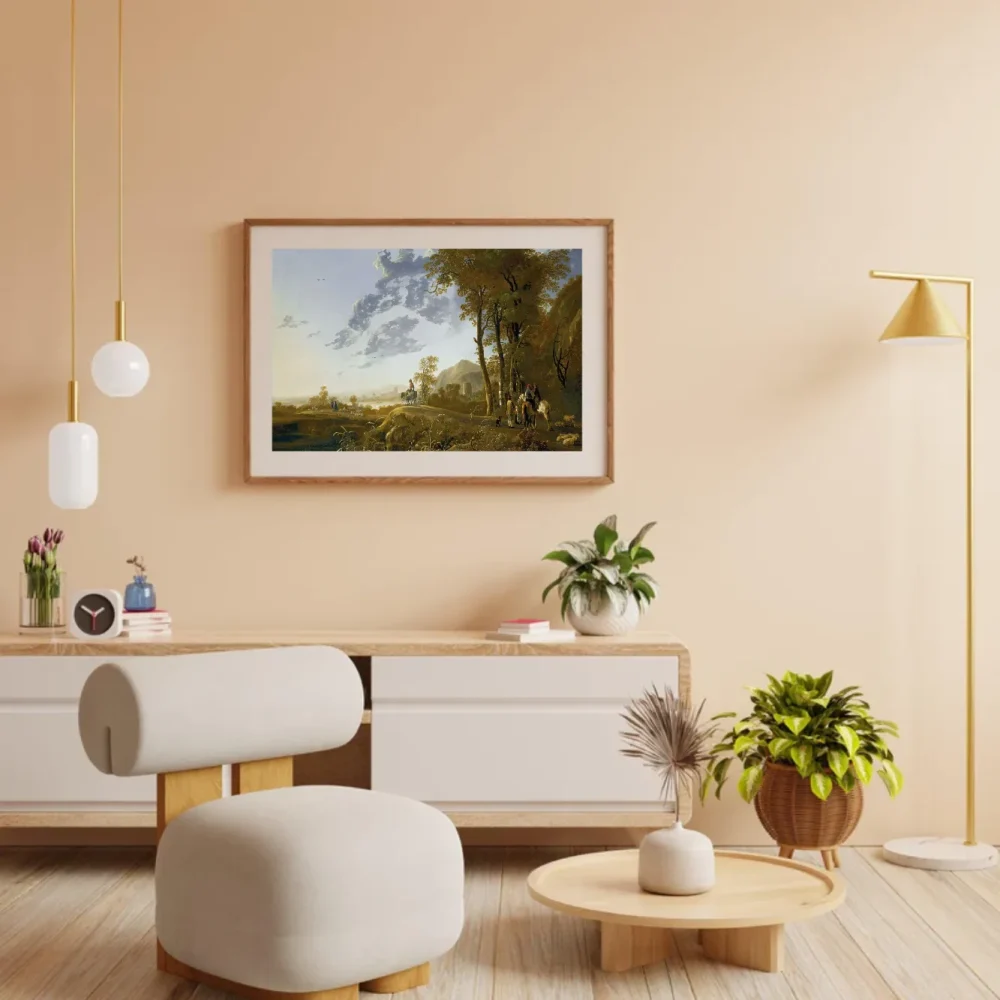 Pintar por números Paisaje al atardecer con figuras y ovejas – foto 3