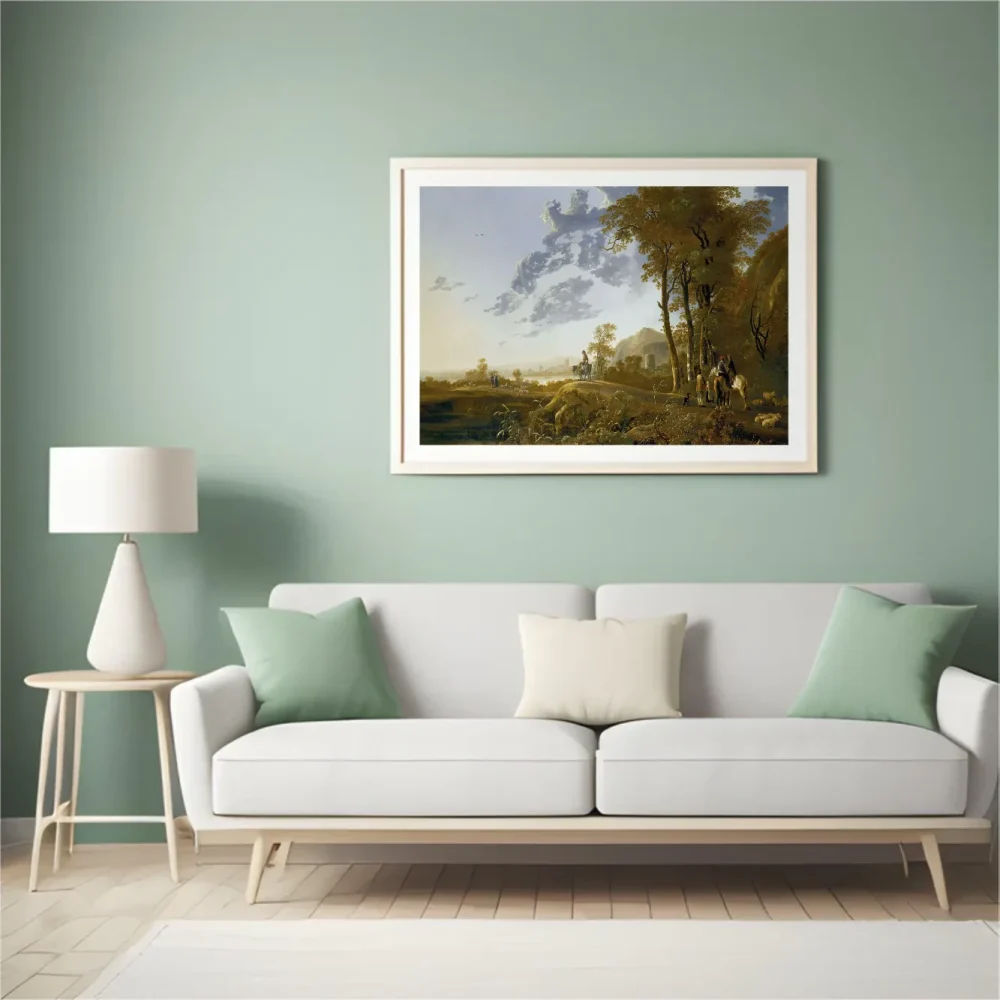 Pintar por números Paisaje al atardecer con figuras y ovejas – foto 4