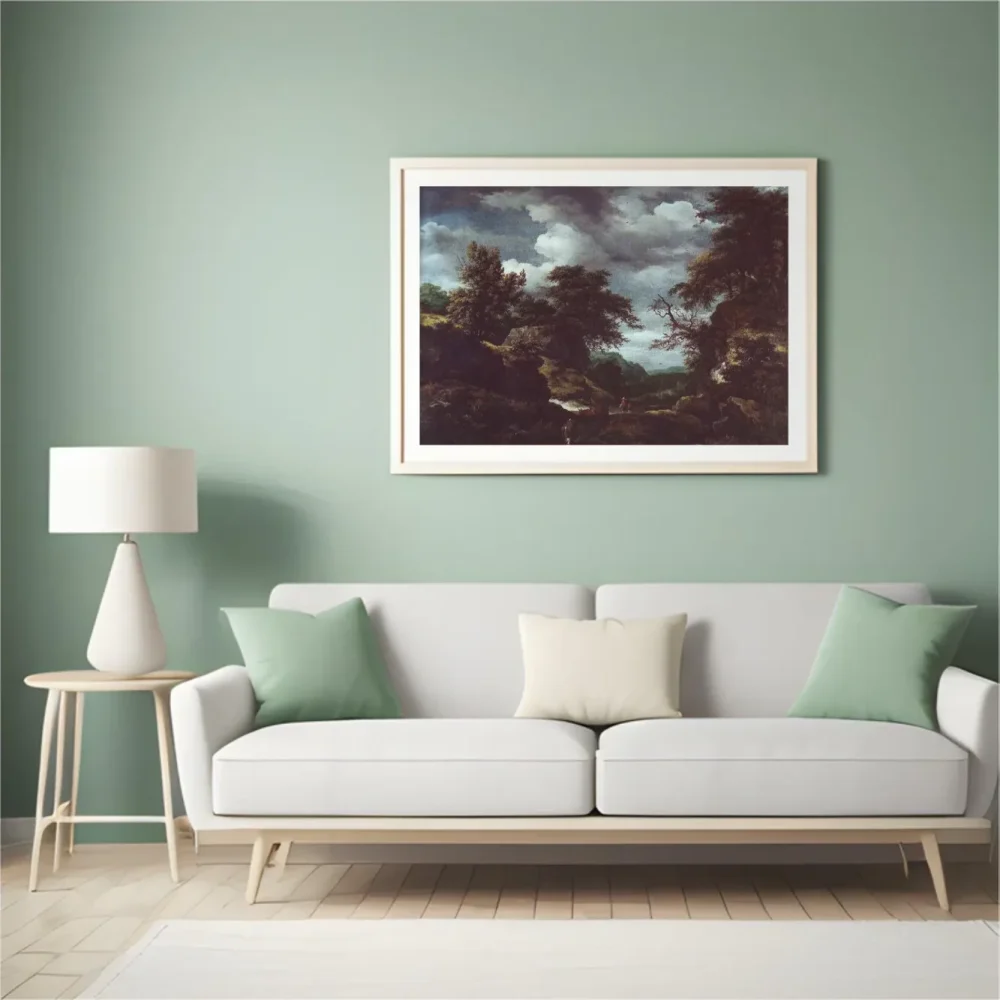 Pintar por números Paisaje boscoso con colinas y ganado – foto 4