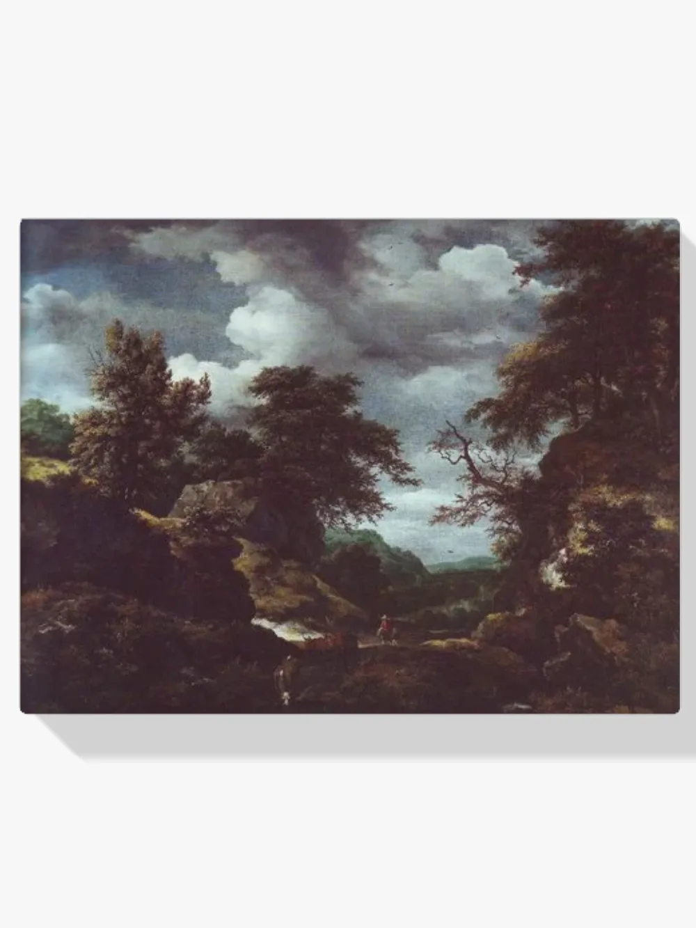 Pintar por números Paisaje boscoso con colinas y ganado