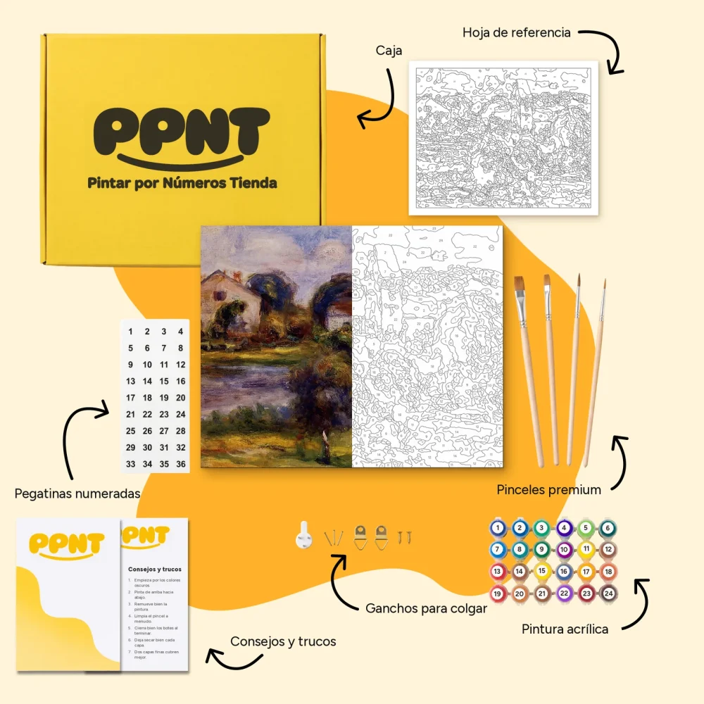 Pintar por Números - Paisaje bretón - Iglesia y huerto
