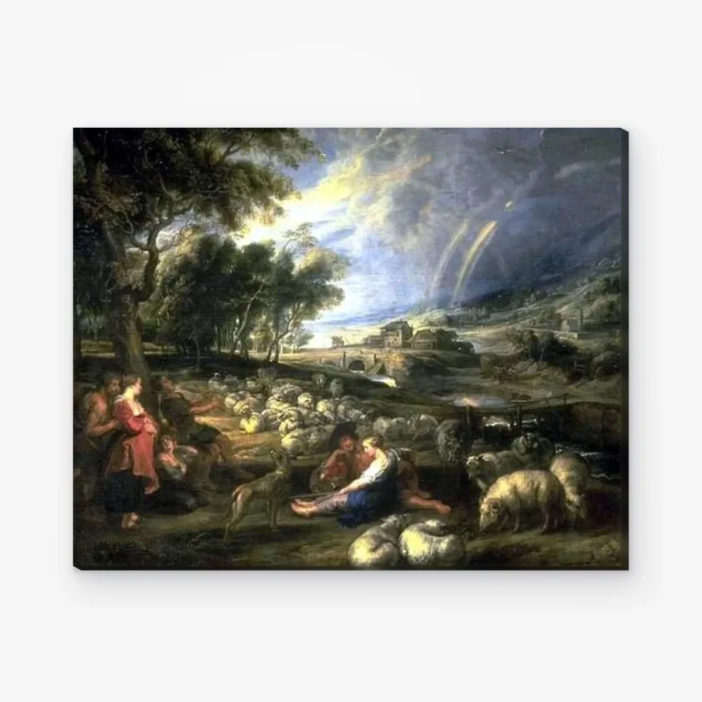 Pintar por Números - Paisaje con arcoíris