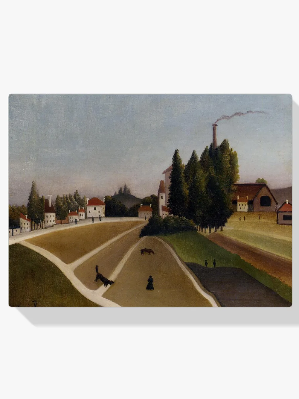 Pintar por números Paisaje con fábrica - Henri Rousseau