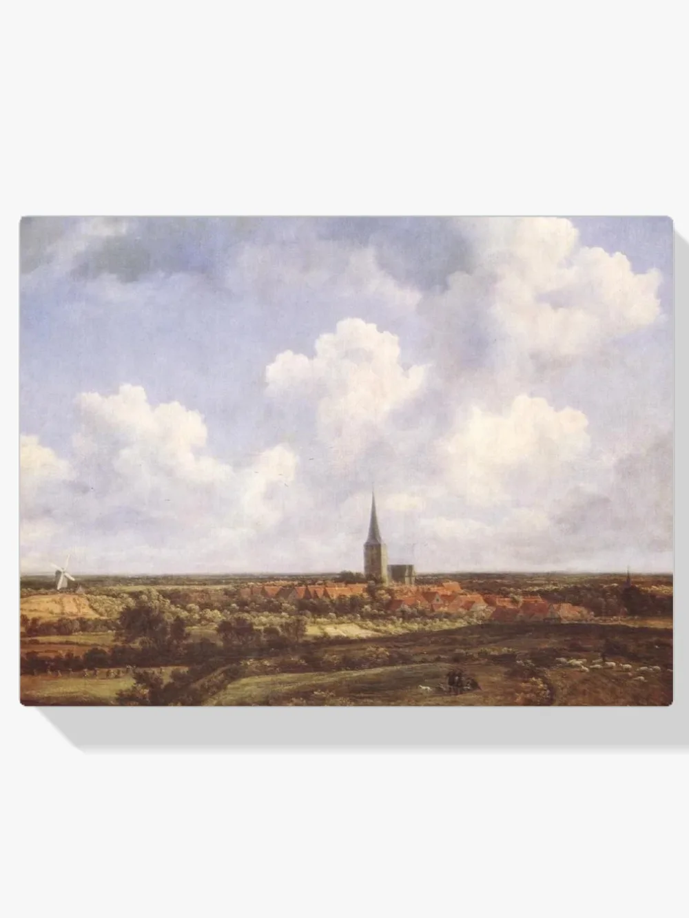 Pintar por números Paisaje con iglesia y pueblo