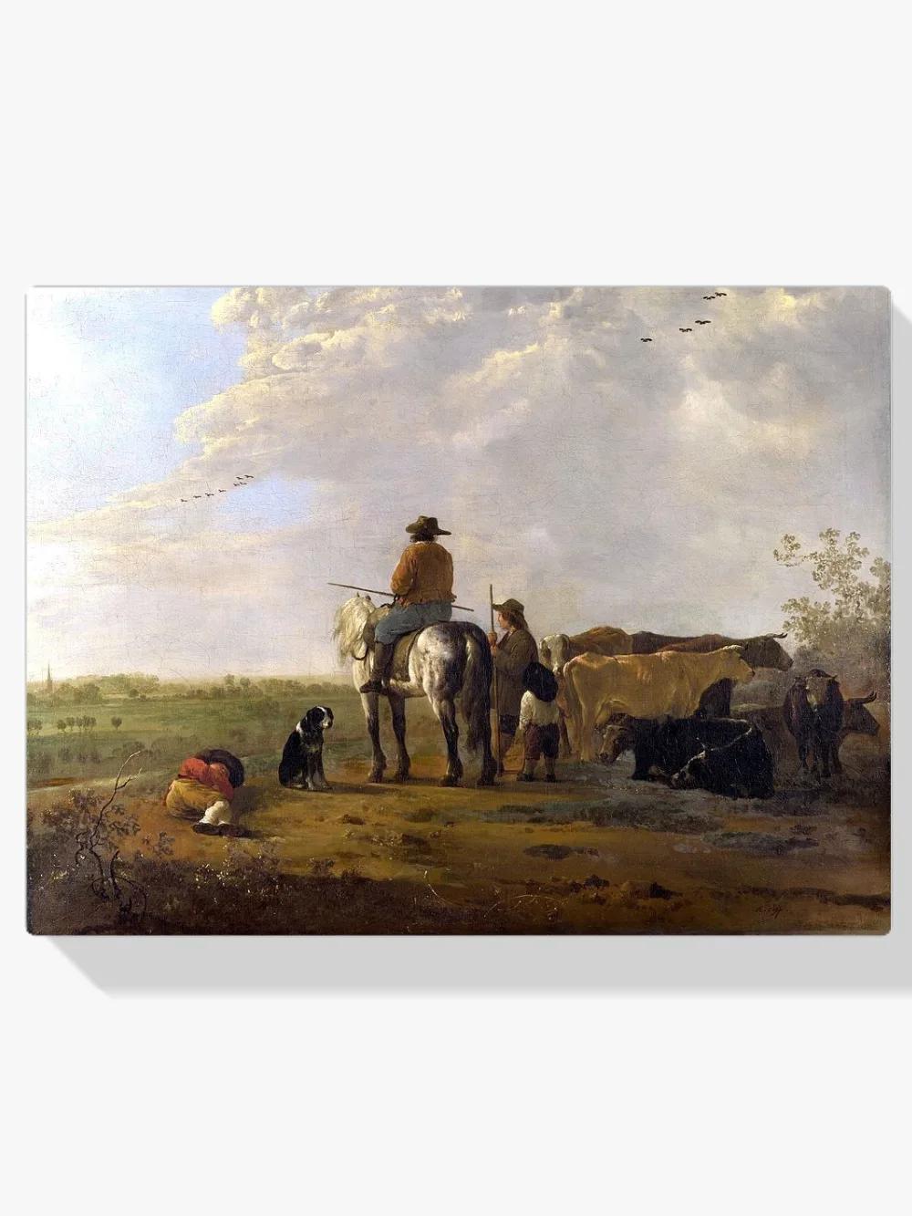 Pintar por números Paisaje con jinetes, pastores y ganado