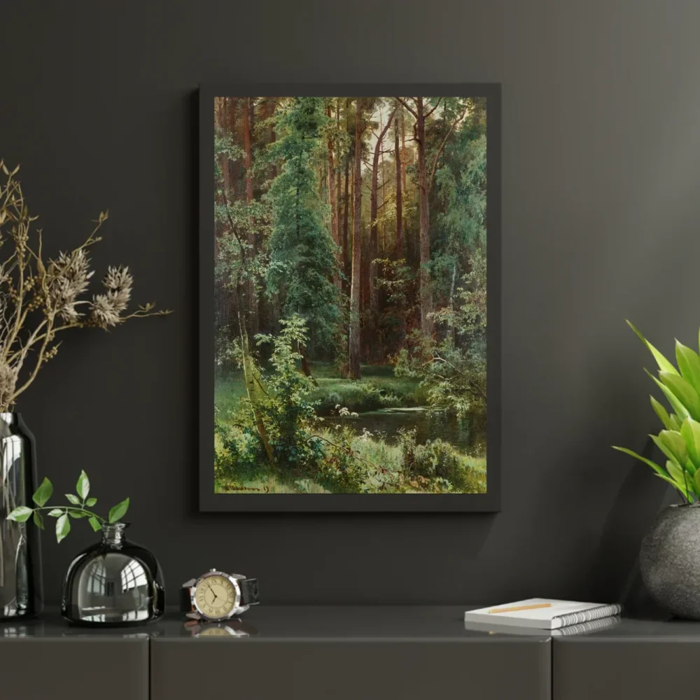 Pintar por números Paisaje con lago en el bosque – foto 3