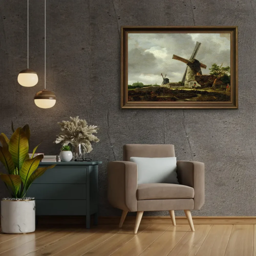 Pintar por números Paisaje con molinos cerca de Haarlem – foto 2