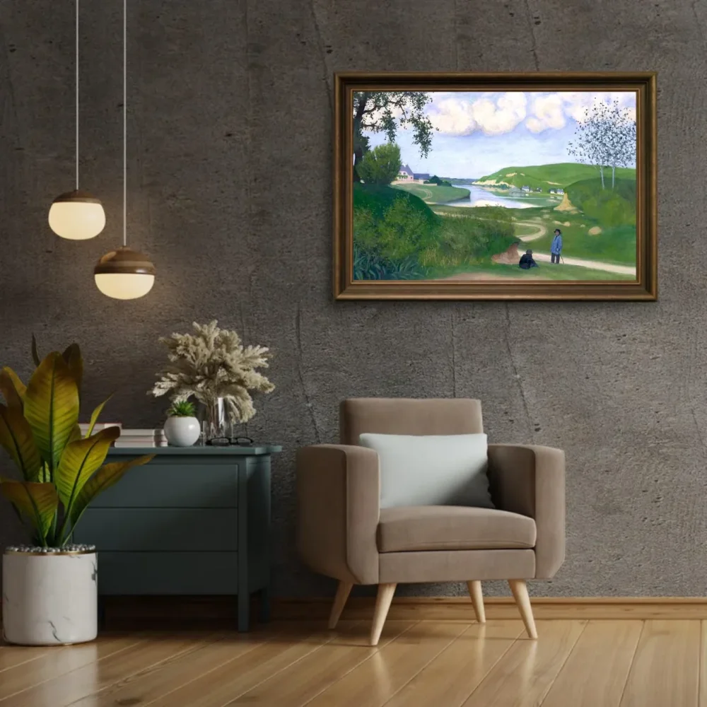 Pintar por números Paisaje con río y dos figuras – foto 2