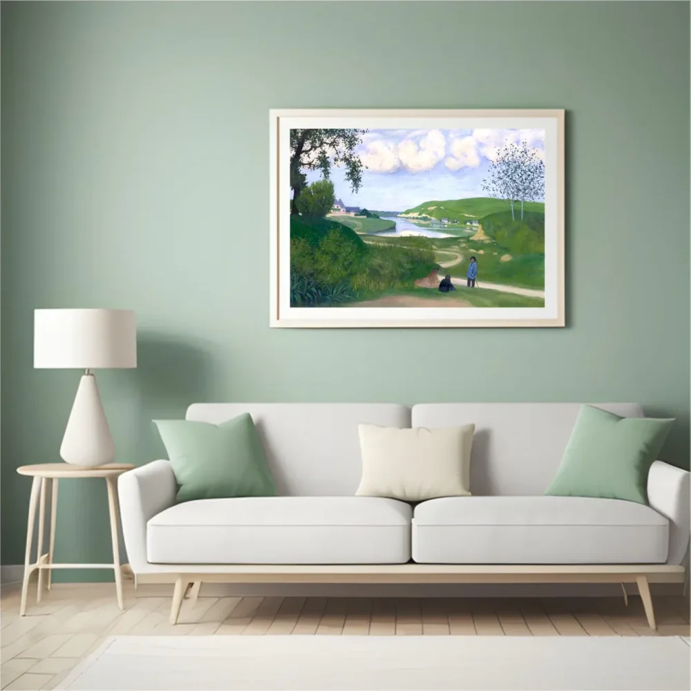 Pintar por números Paisaje con río y dos figuras – foto 4