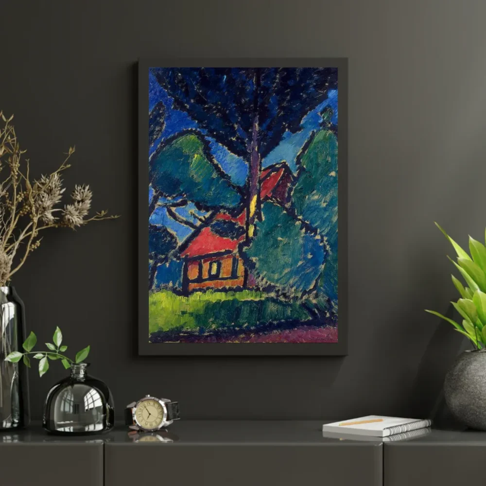 Pintar por números Paisaje con tejado rojo – foto 3