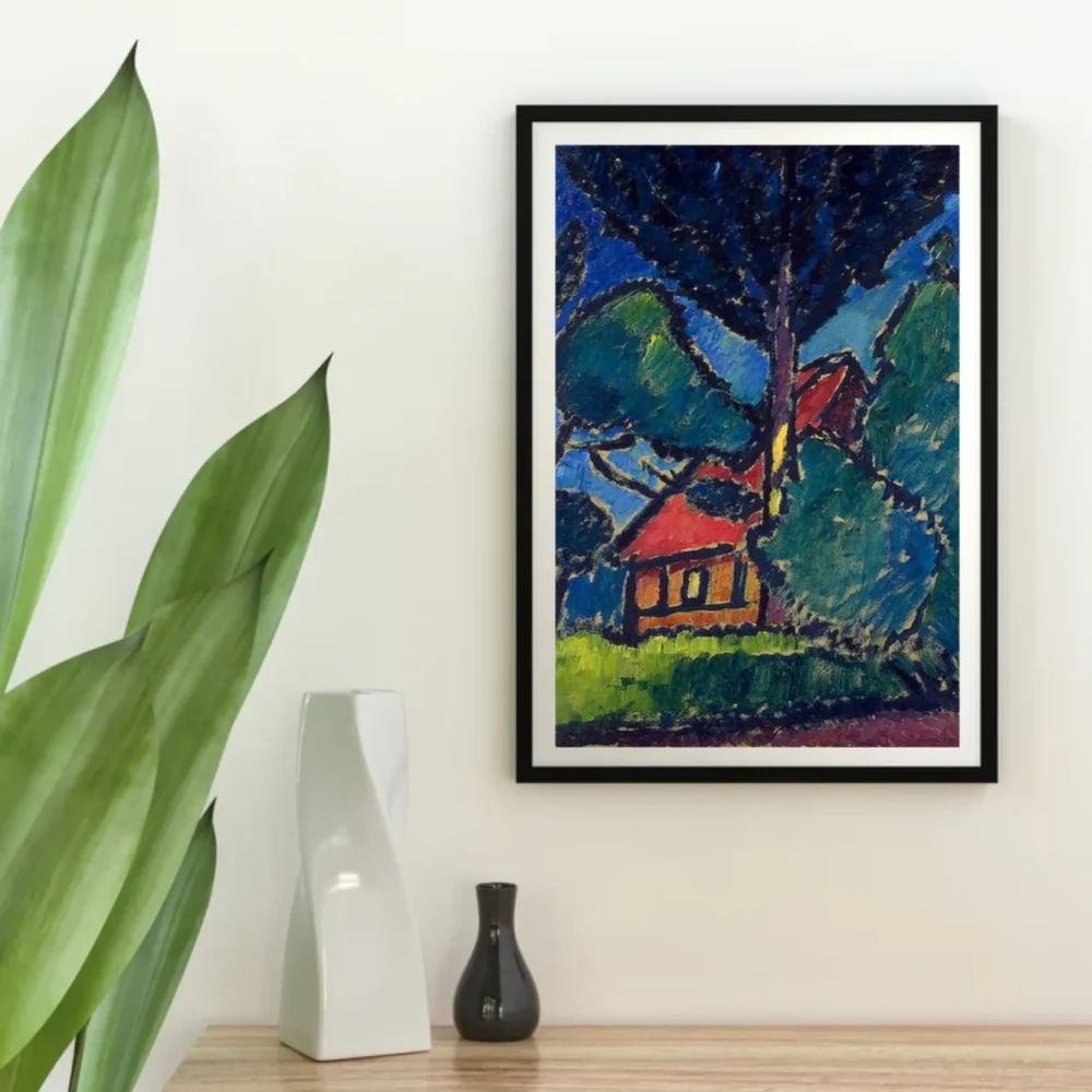 Pintar por números Paisaje con tejado rojo – foto 4