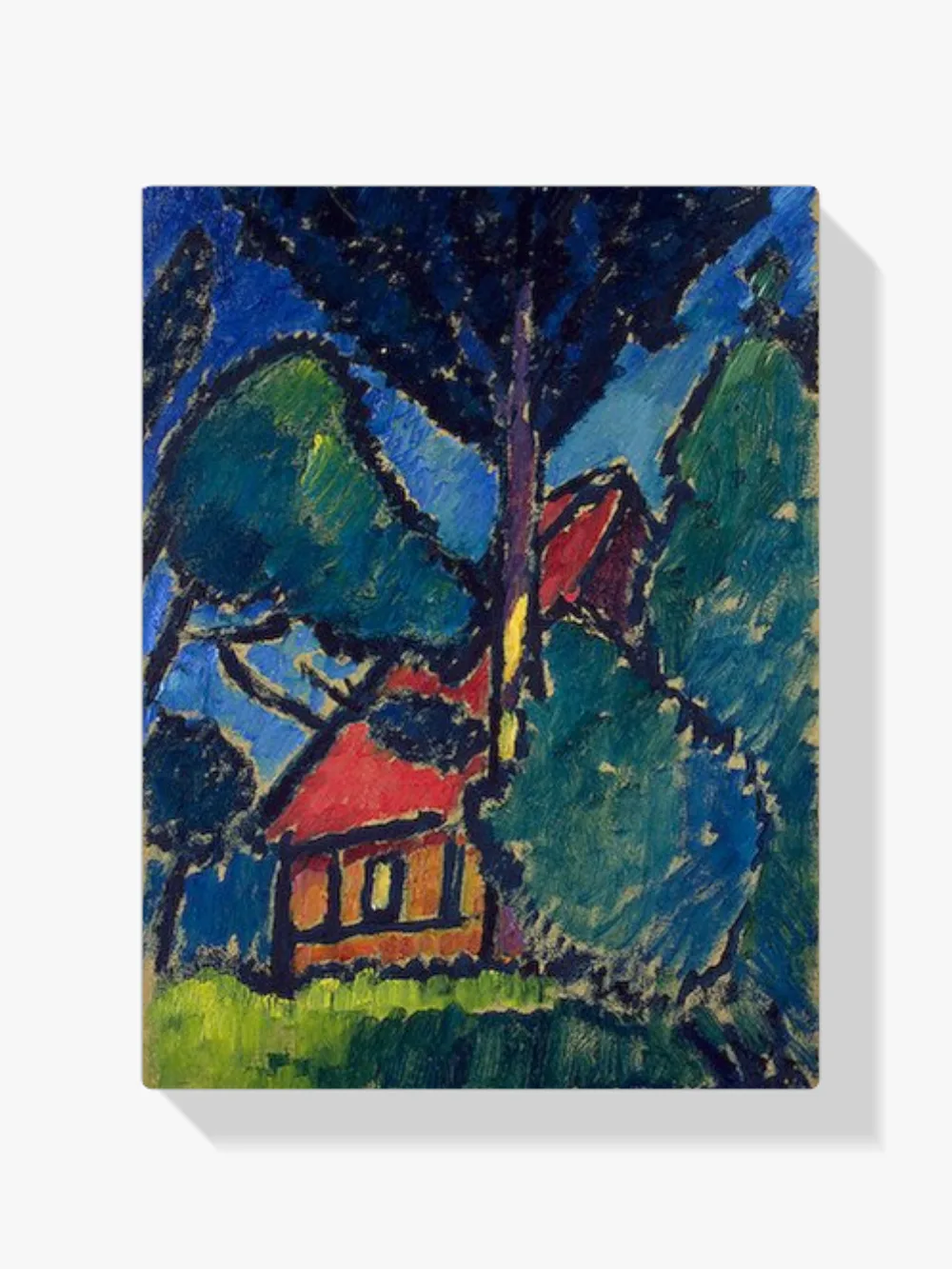 Pintar por números Paisaje con tejado rojo
