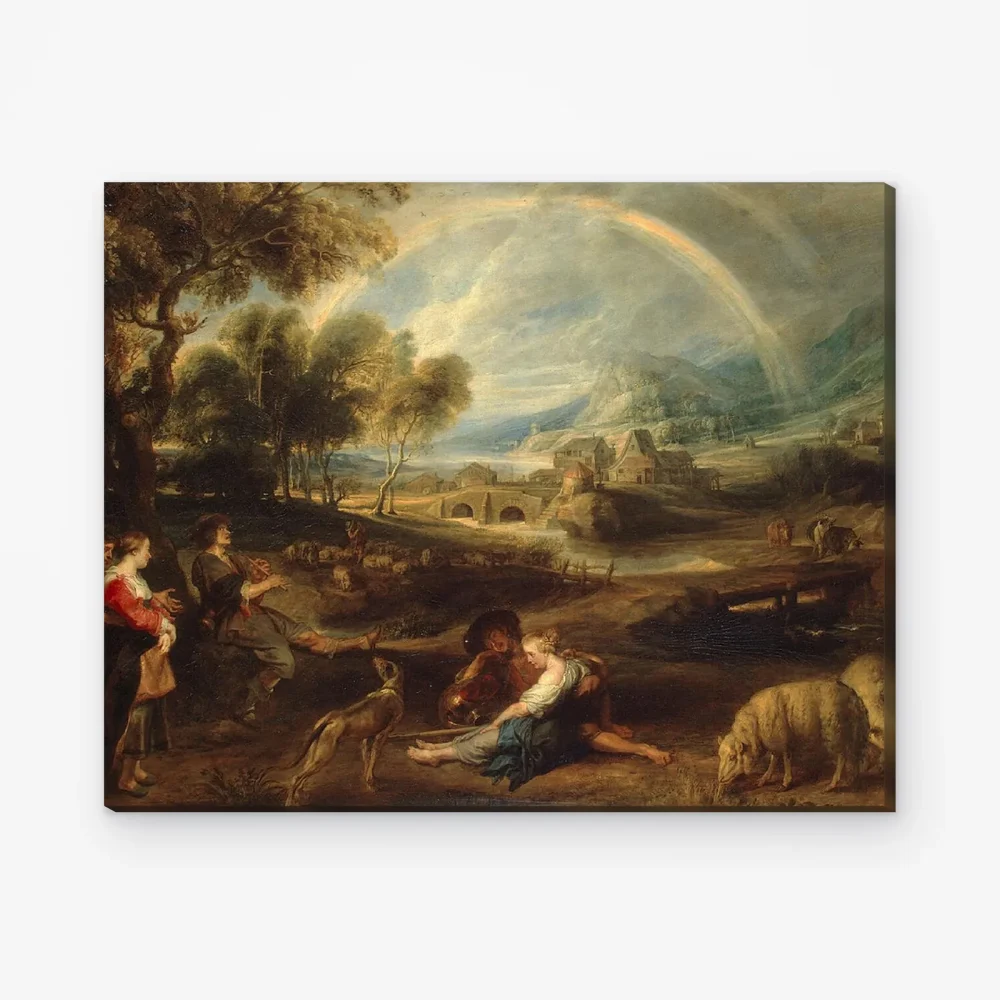 Pintar por Números - Paisaje con un arcoíris