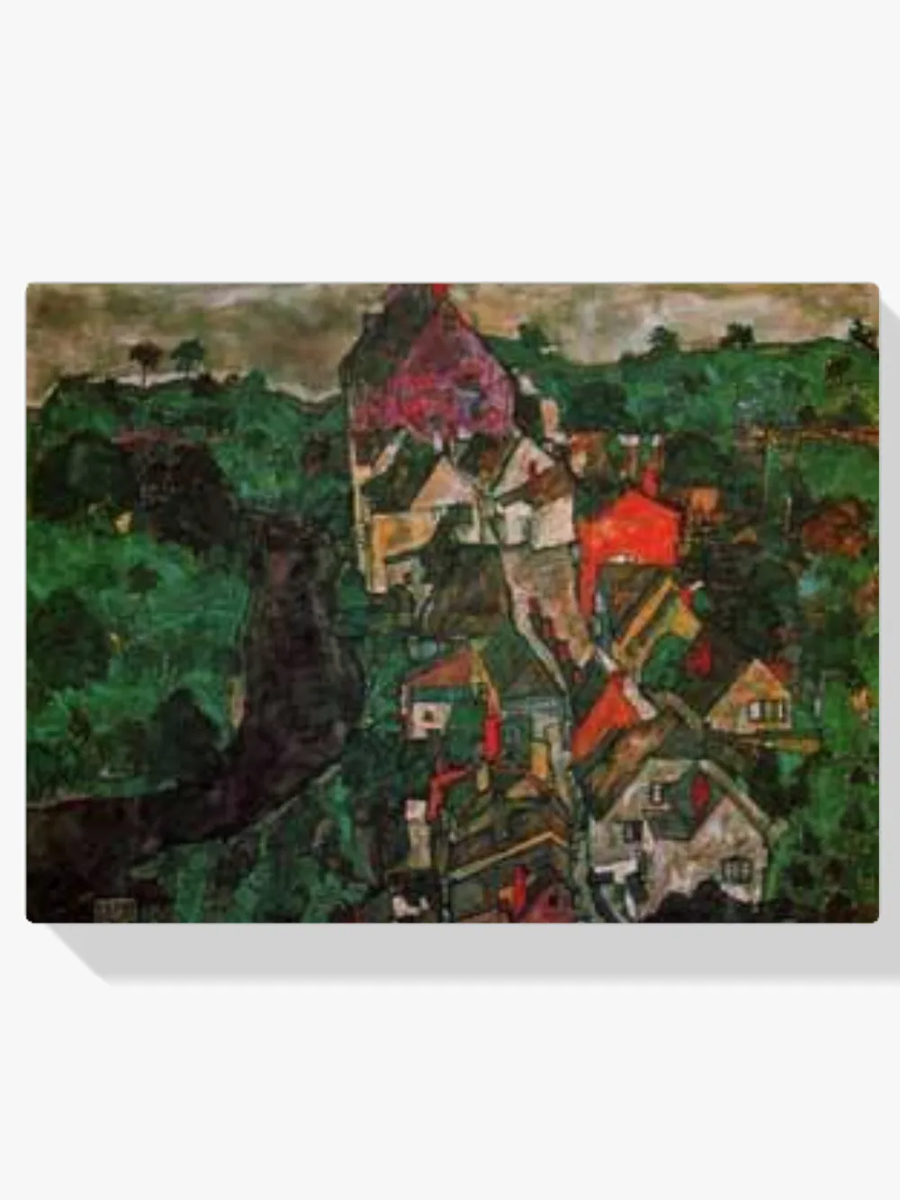 Pintar por números Paisaje de Krumau o Ciudad y río