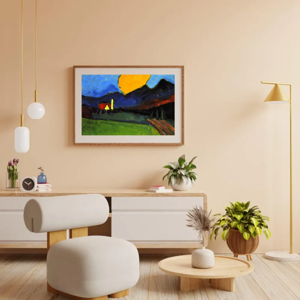 Pintar por números Paisaje de Murnau con nube naranja – foto 3