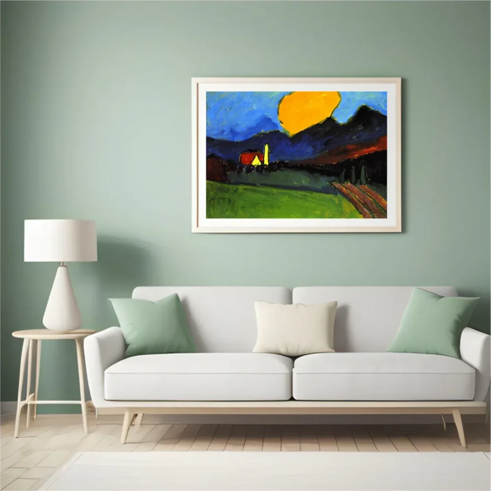 Pintar por números Paisaje de Murnau con nube naranja – foto 4