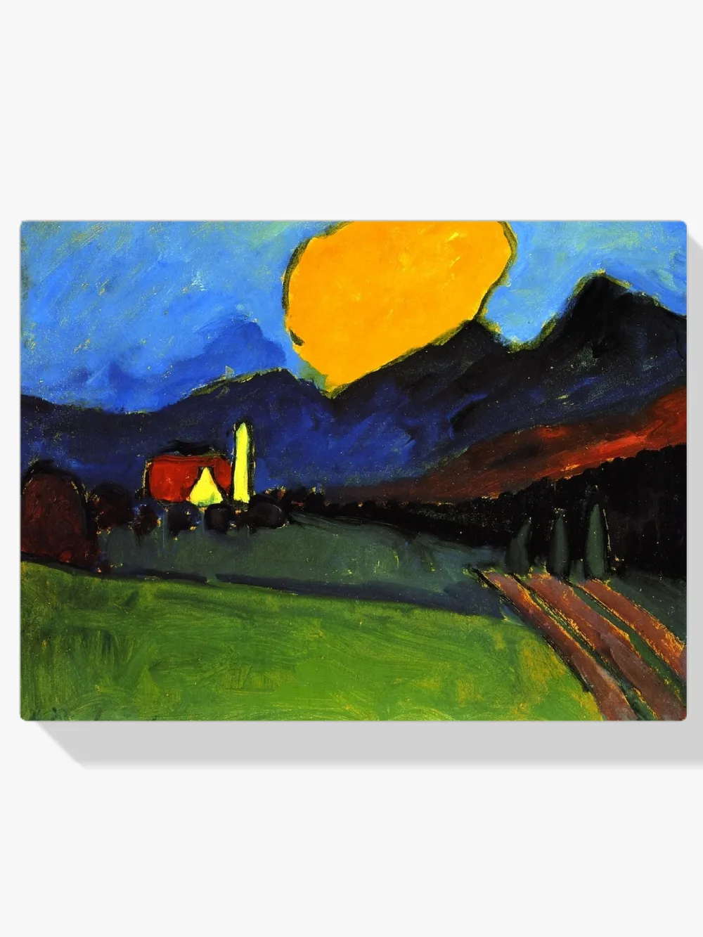 Pintar por números Paisaje de Murnau con nube naranja