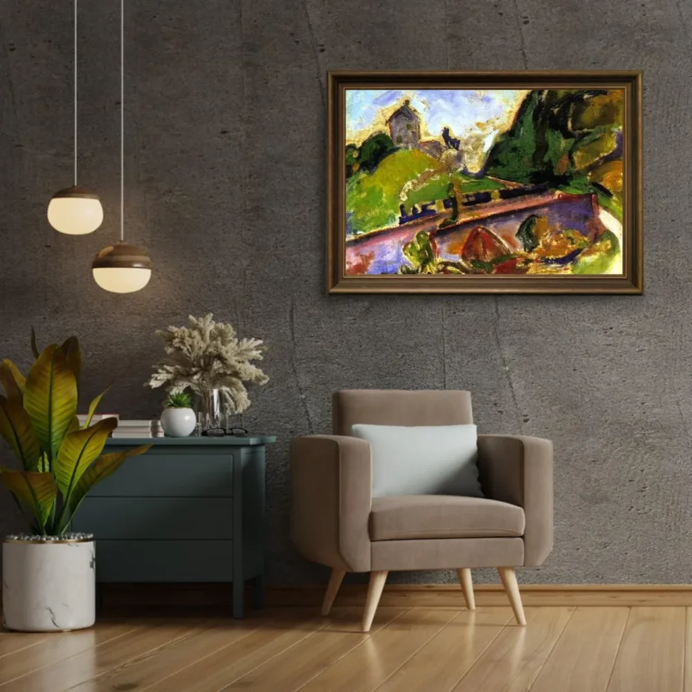 Pintar por números Paisaje fauvista con tren – foto 2