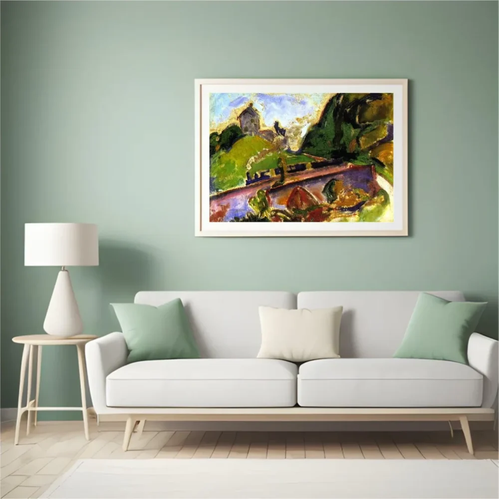 Pintar por números Paisaje fauvista con tren – foto 4