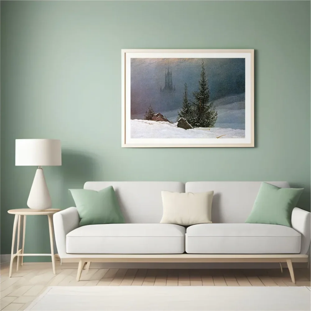 Pintar por números Paisaje invernal con iglesia – foto 4